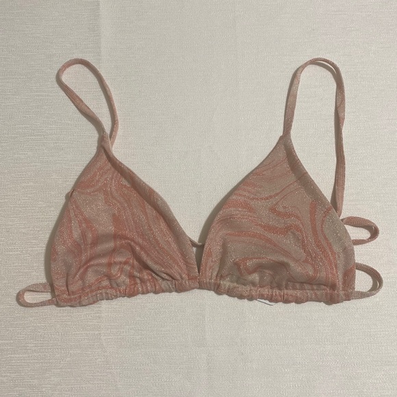 L*SPACE Women's BRITTANY TOP Bikini Top w Metallic Glitters Size S - Picture 3 of 5